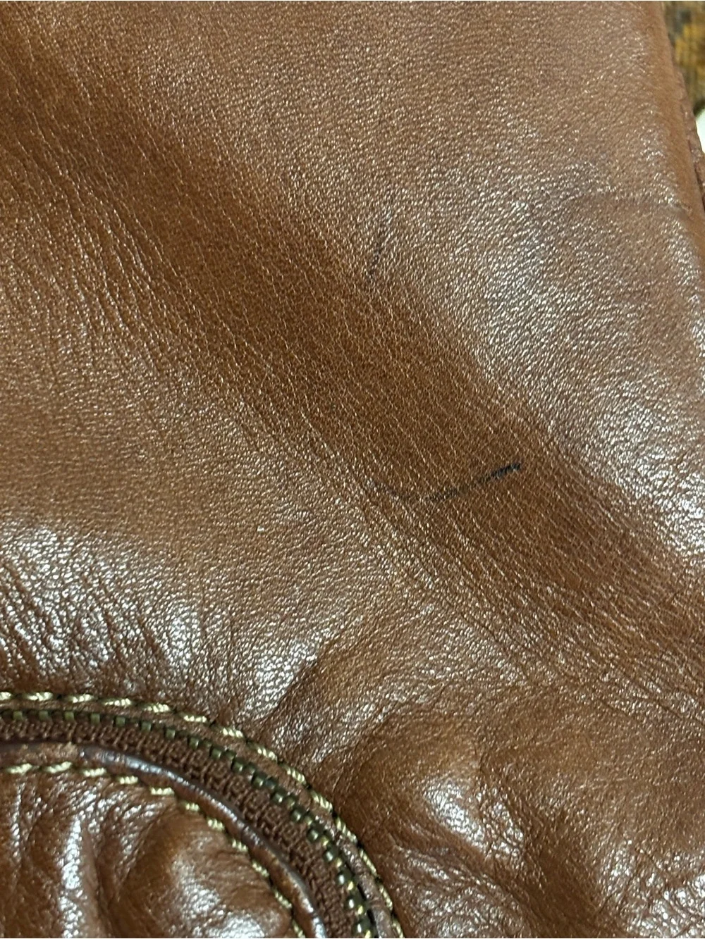 Brown Leather Liz Claiborne  Weekender Bag with Canvas Strap